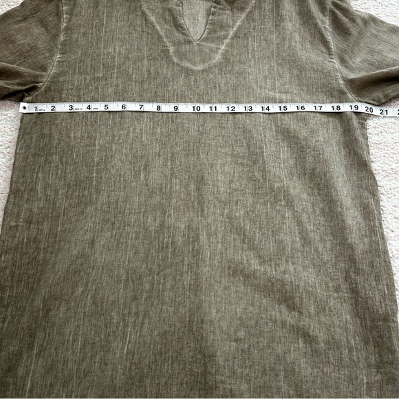 Earthbound Trading Co Stonewash Taupe Tunic Top 100% Cotton Gorpcore Unisex Fall - Picture 6 of 9